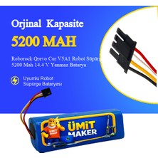 Ümit Maker Roborock Qrevo Cur V5A1 Robot Süpürge 5200 Mah 14.4 V Yanmaz Batarya – Orjinal Uyumlu Uzun Ömürlü Pil