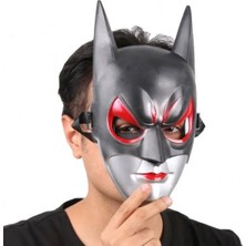 Colezium Kırmızı Gözlü Siyah Batman Maske - Lastikli Batgirl Maskesi 28X17 cm