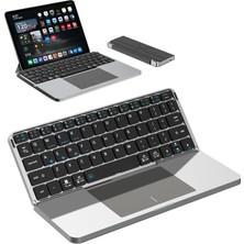 Alstrap Ipad Pro M5/m4 (11-13INÇ) Pro 12,9 Inç Uyumlu Standlı Bluetooth Klavye Touchpad’li Katlanır