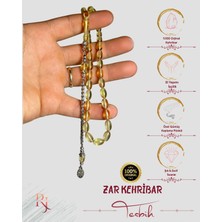 Üst Düzey Zar Kehribar Tesbih Damla Kesim Haki