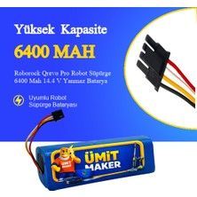 Ümit Maker Roborock Qrevo Pro Robot Süpürge 6400 Mah 14.4 V Yanmaz Batarya – Orjinal Uyumlu Uzun Ömürlü Pil