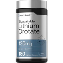 Horbaach Horbäach Lithium Orotate 130MG  180 Capsul Non-Gmo, Gluten Free  5mg. Usa Menşei.43.