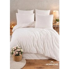 More Home Tek  Kişilik Yorgan Kılıfı + Yastık Kılıfı  (Çarşafsız) Krem
