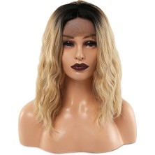 Colezium Fiber Sen Dalgalı Kısa Tül Peruk / Siyah Balköpüğü Ombreli