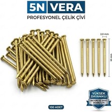 Universal Ultra Sertleştirilmiş 2-30 Çelik Çivi - Beton ve Sert Zemin Çivisi - Eğilmez Karbon Çelik (100 Adet)