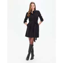 Pierre Cardin Kadın Siyah Comfort Fit Dokuma Elbise 50318196-VR046