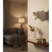 Zero Land Drnds Krem Ayı Figürü Duvar Süsü Asılabilir Hediyelik Dekoratif 25X19 cm