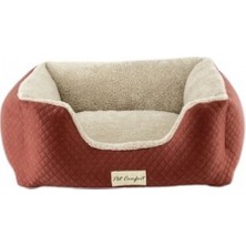 Drnds Pet Comfort Echo   ve Köpek Yatağı Tarçın/ecru Peluş S 60X50CM