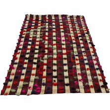 Zehra Abla Halı El Dokuma Benzersiz Ekoseli Toroslar Çukurova Yün Kilim 7038