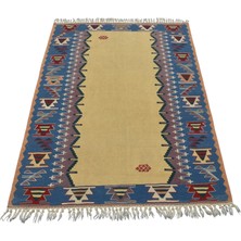 Zehra Abla Halı El Dokuma Benzersiz Izmir Yün Kilim 7043