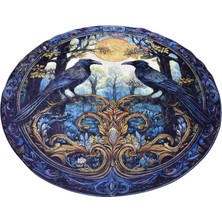 Zehra Abla Halı Yeni Lüks Dekoratif Kunduz Yuvarlak Oval Tasarım Digital Baskı Makine Halısı 7126