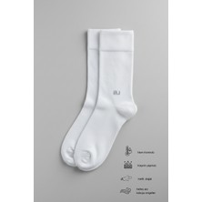 Allunique Erkek Ekru Doğal Merino Yünlü Ince Dikişsiz Soket Çorap