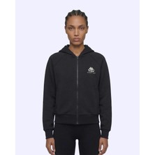 Kappa Milas Full Zip Kadın Siyah Regular Fermuarlı Eşofman Üstü