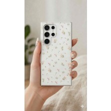 MobaxAksesuar Samsung Galaxy S25 Ultra Kılıf Küçük Çiçek Dallar Desenli Parlak Silikon Kapak Bs1