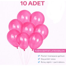 Bkmc Party 10 Adet Neon Florasan Şeffaf Latex Balon 12 Inç Doğum Günü Parti Balonu Parti Seti Süsü