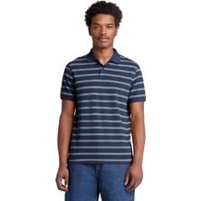 TB0A5MJRACB1 Timberland Mıllers Rıver 4 Rows Stripes Short Sleev Erkek T-Shirt Lacivert