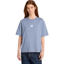 TB0A5RZXB881 Timberland Stack Logo Short-Sleeve Tee Kadın T-Shirt Mavi