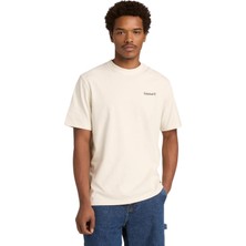 TB0A5MKYCM91 Timberland Lake House Back Graphic Tee Erkek T-Shirt Krem