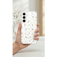 MobaxAksesuar Samsung Galaxy A26 Kılıf Küçük Çiçek Dallar Desenli Parlak Silikon Kapak Bs1