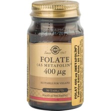 Solgar Folate 400MCG 50 Tablet Vegan İçerikli Besin Takviyesi Türkiye Menşeli