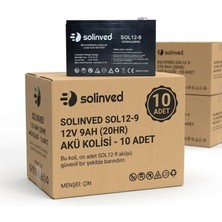 Solinved 9AH 12V Ups ve Alarm Aküsü 10 Adet