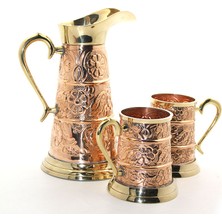 Derin Stok Pirinç 2 Bardaklı Sürahi Seti