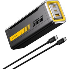 Aohi Starship 20.000 Mah 310W Pd3.1 Powerbank, Akıllı Dijital Göstergeli 2si1 Arada Taşınabilir Hızlı Şarj Cihazı, Şarj Istasyonu, Siyah