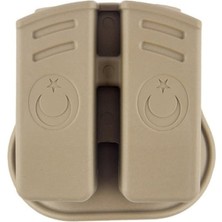 Unicorn Çiftli Şarjör Kılıfı Bej Renk Dayanıklı Polimer Taktik Şarjör Taşıyıcı Airsoft Atış Ekipmanı