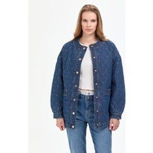 Pierre Cardin Kadın Açık Mavi Oversize Jean Ceket 50308552-VR003