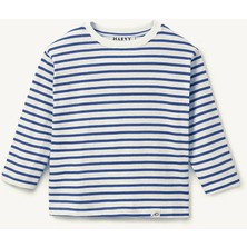 Marvy Kids Saks Mavi Çizgili Uzun Kollu Tshirt