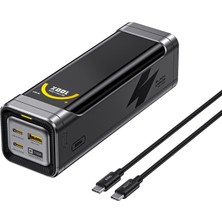 Aohi The Black Warrior 25.200 Mah 170W Pd3.0 Powerbank, Akıllı Dijital Göstergelitaşınabilir Hızlı Şarj Cihazı, Siyah