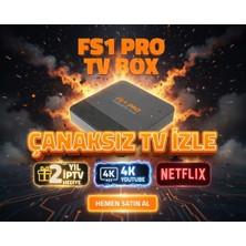 FS1PRO Teknoloji Fs1 Pro Android Tv Box 4K - 2 Yıl Free Iptv Hediyeli Akıllı Tv Box Kutusu - Media Player