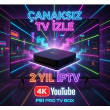 FS1PRO Teknoloji 2 Yıl Free Iptv Hediyeli Fs1 Pro Tv Box - Akıllı Smart Tv Kutusu Media Player