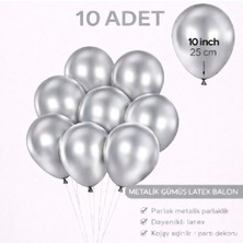 Bkmc Party 10 Adet Parlak Metalik Balon 10 Inç Parti Balonu Doğum Günü Süsleme