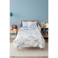 Dinoro Mavi %100 Pamuklu Bebek Nevresim Takımı - 4 Parça