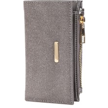 Newish Polo Kadın Simli Fermuar Bölmeli Cüzdan ve Kartlık -NEWPOLO398