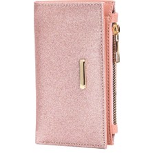 Newish Polo Kadın Simli Fermuar Bölmeli Cüzdan ve Kartlık -NEWPOLO398