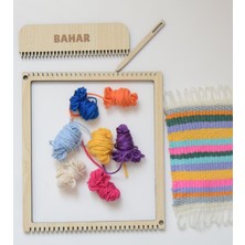 Yubamar Ahşap Halı Dokuma Tezgahı Seti – 15 X16 cm – 6 Renk Iplikli – El Becerisi ve Dikkat Geliştirici Aktivite -5 Adet