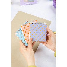 Dival Notebook 10X10 cm 3'lü Karton Kapaklı Spiralli Cep Defteri Bloknot Not Defteri - Meyve Desenli 2