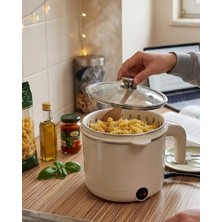 Nuveden Ieg™ Elektrikli Mini Tencere 1 Litre Çorba Pilav Makarna Pişirici Çok Fonksiyonlu