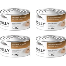Molly Tavuklu Sos Içinde Yetişkin Kedi Konservesi 85 Gr. x 4 Adet
