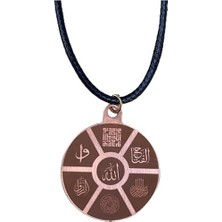 Güney Takı Store Dualı Bakır Kolye Allah Süleyman Mührü  Elif Vav  Kufi Allah-Muhammet Besmele El Fettah Kün Fe Yekün