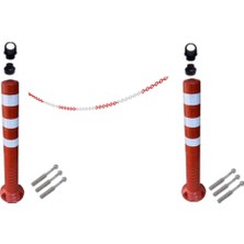 Park Trafik Otopark Düzenleyici (2 Adet 75 cm Delinatör + 3 Metre 8 mm Zincir)