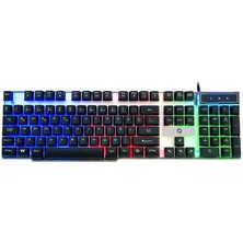 Frisby FK-G508QU Black & Silver Wired 3-Color Backlit Keyboard