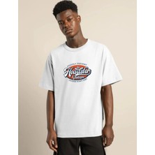 Velmora Fashion      Baskılı Oversize T-Shirt - Beyaz -