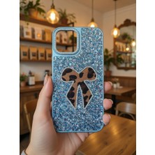 KumOziShop iPhone 13 Promax Uyumlu Fiyonklu Taşlı Simli Kılıf