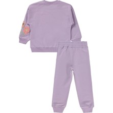 Civil Girls Çiçek Nakışlı 2-5 Yaş Eşofman Takımı - Lila