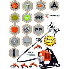 Cros Lombard Italy MILANO-X14 Seri Sırt Tırpan+ Akrobat Çapalama + Toprak Eşeleme 14 Parça Tam Temizlik Seti