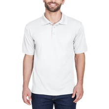 Euwue Dijital Elit Erkek Polo Yaka Beyaz Tişört