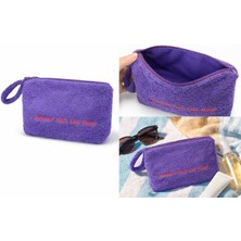 Melnio Havlu Makyaj & Plaj Çantası- Su Geçirmez Iç Astarlı /fermuarlı